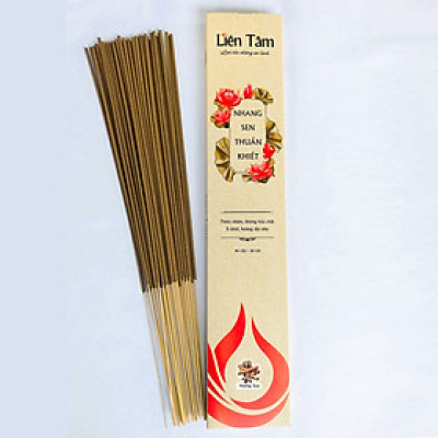 Nhang Sen Hương Xưa Liên Tâm 38cm 90 cây - Ít khói, 100% Từ Quế Hồi thiên nhiên