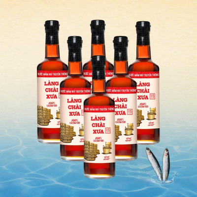 Thùng 6 chai kết hợp NƯỚC MẮM NHỈ LÀNG CHÀI XƯA TRUYỀN THỐNG (3 chai đỏ + 3 chai xanh) 500ml/chai