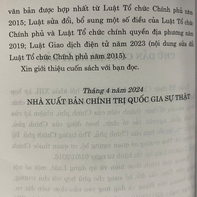 Luật Tổ Chức Chính Phủ ( sửa đổi, bổ sung năm 2019, 2023)