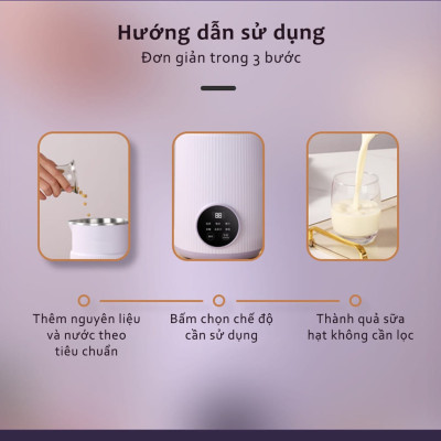 Máy Làm Sữa Hạt, Máy Nấu Sữa Hạt, Phiên Bản TIẾNG VIỆT, Dung Tích 800ml Với 8 Chế Độ Tiện Lợi - Hàng Nhập Khẩu