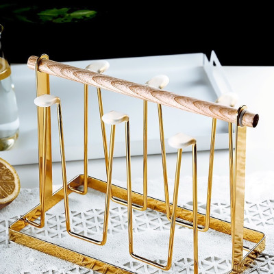 COMBO BÌNH ĐỰNG NƯỚC UỐNG THỦY TINH CAO CẤP 6 CỐC TRỐNG, KHAY VÀ GIÁ ÚP CỐC - VD78