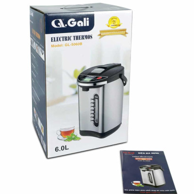 Bình Thuỷ Điện Gali GL-5060B Dung tích 6L nhỏ gọn, Thân bằng nhựa nguyên sinh cao cấp, lòng trong bằng Inox 304 dày chất lượng. Hàng chính hãng chất lượng cao bảo hành 24 tháng.