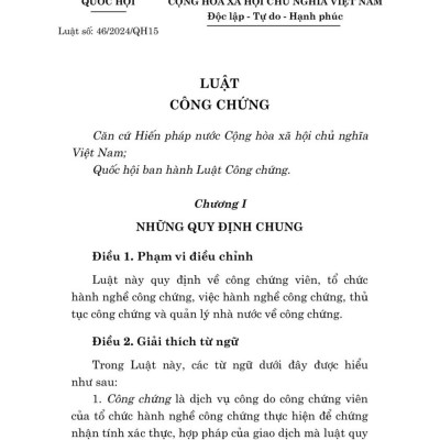 Luật công chứng năm 2024 - bản in 2025