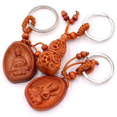 Combo 3 móc khóa A Di Đà - Hư Không Tạng - Hồ Lô - bình an, may mắn