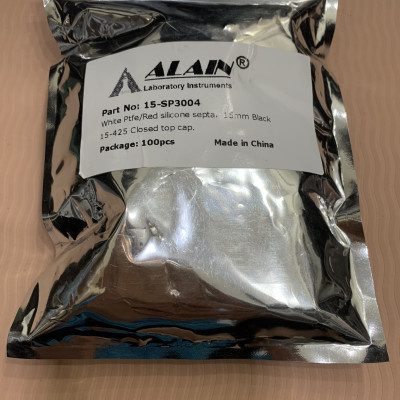 Chai thủy tinh 5ml + Nắp vặn nhựa kín đen 15-425, 100 cái hộp, Alain TQ.