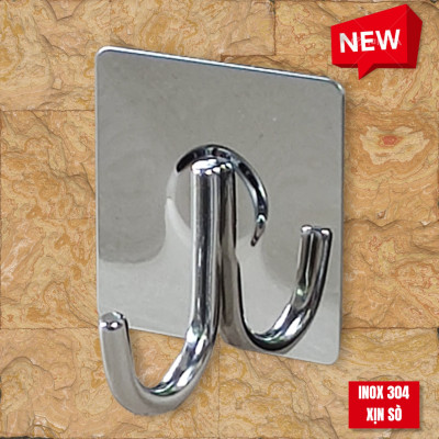 COMBO MÓC DÁN TƯỜNG INOX 304 CAO CẤP – KHÔNG CẦN KHOAN, CHỐNG GỈ, CHỊU LỰC CỰC TỐT