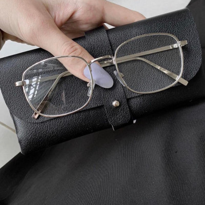 Kính Gọng Mắt Vuông Kim Loại Bản Dày Cao Cấp