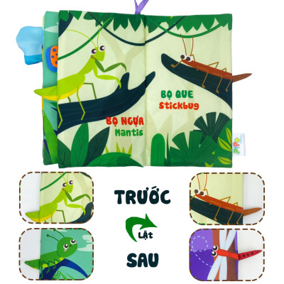 Sách Vải Tương Tác Cho Bé Đoán Đuôi Con Vật - Thế Giới Côn Trùng