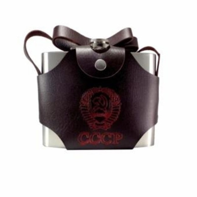 Bình inox đựng rượu in hình CCCP Dung Tích 1.0L, loại dày 0.6 ly - 32OZ