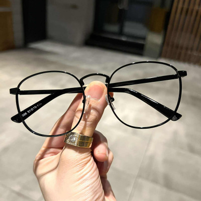 Kính mắt dáng tròn unisex form to gọng bản dày chắc chắn thay được tròng cận độ cao