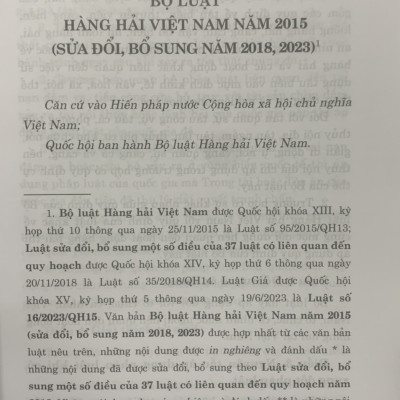Bộ luật Hàng hải Việt Nam năm 2015 (sửa đổi bổ sung 2018, 2023)