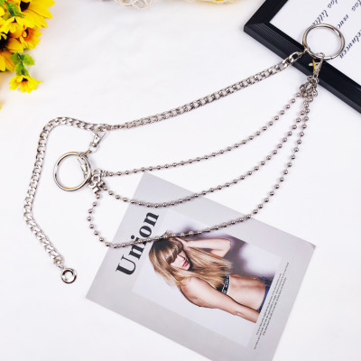 Thắt lưng titan thép 3 tầng hạt chain cá tính nam nữ