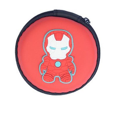 Hộp Đựng Tai Nghe Họa Tiết Ironman (Đỏ) - Hàng Chính Hãng