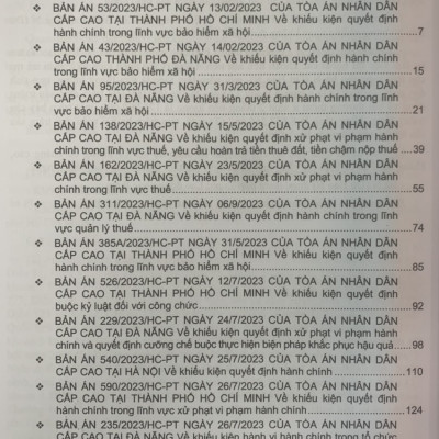 Tuyển tập các bản án của Tòa án nhân dân cấp cao về hành chính – kinh doanh thương mại – hôn nhân gia đình – lao động