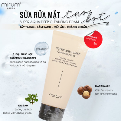 Sữa Rửa Mặt  Mirum Tạo Bọt Làm Sạch Và Giữ Ẩm 120ml