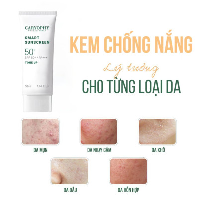 Kem Chống Nắng Caryophy Smart Sunscreen SPF50+ PA +++ Tone Up 50ml