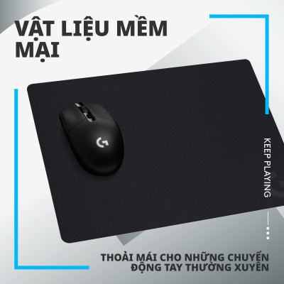 Bàn di chuột game Logitech G240 (Size L) tấm lót chuột chơi game bằng vải, tối ưu cho chơi game, ma sát, chống trượt kích thước 340x280x1mm (dài x rộng x dày) - Hàng Chính Hãng 