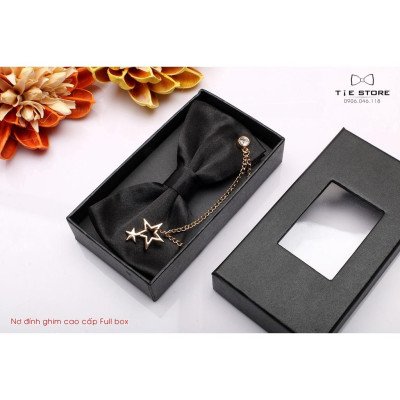 Nơ chú rể, MC, ca sỹ - Nơ 2 cánh đính ghim cao cấp Full box - Nhiều mẫu