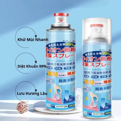Bình Xịt Khử Mùi Giày Công Nghệ Bạc AG+ Dung Tích 260ml Khử Mùi 24h