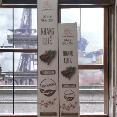 Hộp 100 nén nhang Quế dài 29cm -không sử dụng hóa chất, ít khói, mùi hương dịu nhẹ