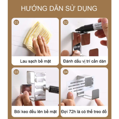 Móc Treo Chậu Inox 304 Gắn Tường Nhà Tắm, Treo Thau, Chậu Giặt, Móc Treo Đồ Đa Năng, Không Khoan Đục. Takyhome 2019