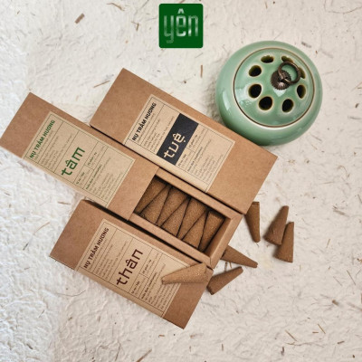 Nụ Trầm Hương Yên Loại Thân, Tâm, Tuệ Sạch Tự Nhiên Ít Khói An Toàn Dùng Thiền Thờ Cúng Thư Giãn