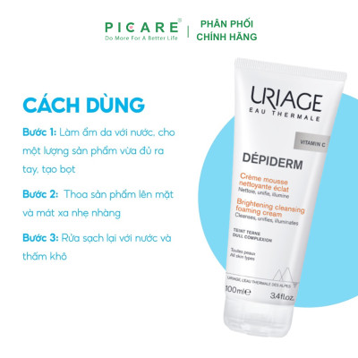 Sữa Rửa Mặt Làm Sạch Và Thanh Khiết Làn Da Uriage Depiderm Mousse Nettoyante Éclaircissante 100ml