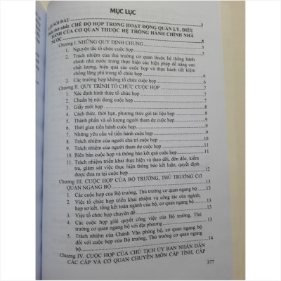 Tài Liệu Hướng Dẫn Tổ Chức Các Cuộc Họp, Quản Lý Hội Nghị, Hội Thảo Và Chế Độ Họp Trong Hoạt Động Quản Lý, Điều Hành Của Cơ Quan Hành Chính, Doanh Nghiệp