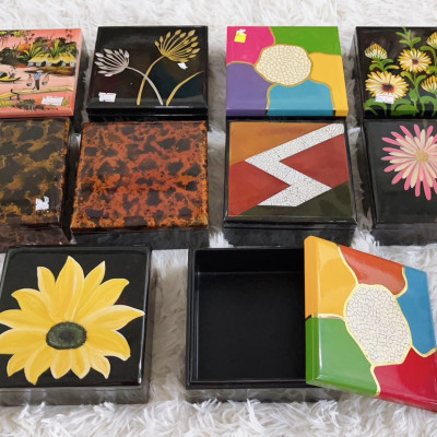 Hộp sơn mài vuông cao cấp Thanh Bình Lê đa năng đựng đồ vật, làm quà tặng ý nghĩa size 13x6 cm