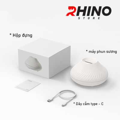 Máy phun sương tinh dầu tạo ẩm Rhino H201 dung tích 130ml, nhỏ gọn, tự động ngắt khi hết nước - Hàng chính hãng