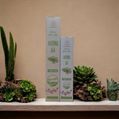 Hộp 100 nén hương Sả dài 38cm -Không sử dụng hóa chất, ít khói, mùi hương dịu nhẹ