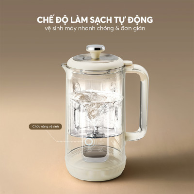 Máy làm sữa hạt Elmich 1L CBE-8650, Hàng chính hãng, 7 chế độ nấu, tự làm sạch, điều khiển cảm ứng - JoyMall