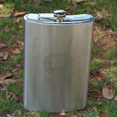 Bình Rượu Inox CCCP + Tặng Kèm Phễu Inox + Tặng Bao Da