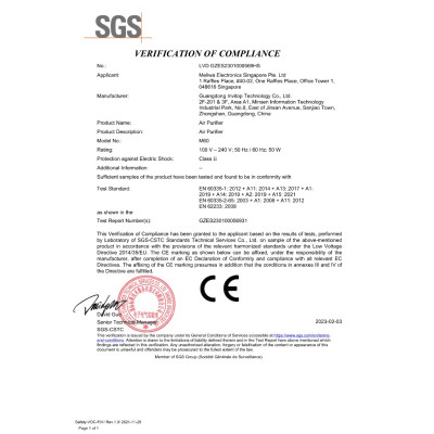 Máy lọc không khí meliwa M60 Lọc bụi mịn đến 99,95%, Công suất lọc lớn 500m3/h & Tiết kiệm điện thương hiệu Singapore