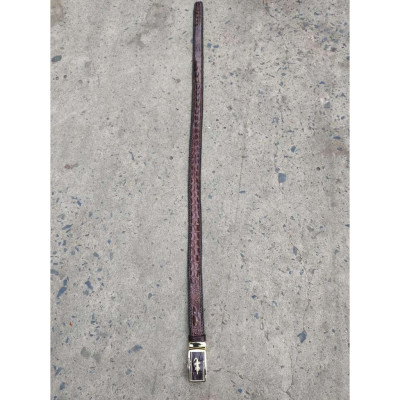 Thắt Lưng Cá Sấu Đan Viền Thủ Công Đẹp Bền Bỉ - TS131A (Mặt vàng)