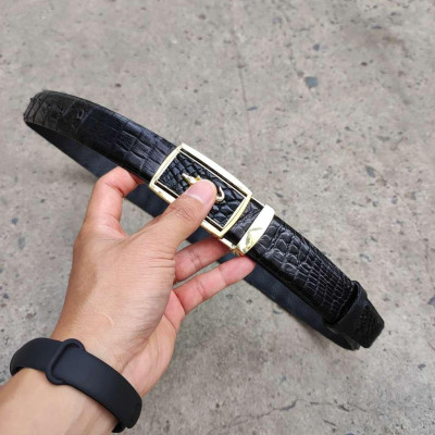 BIG SALE..! Thắt Lưng Cá Sấu CÓ GÙ RẤT ĐẸP TS106V (mặt vàng)