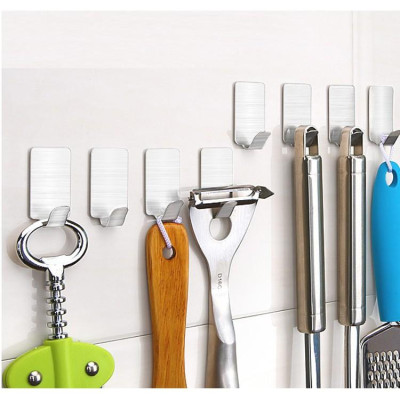 Móc Dán Tường Inox Nhỏ Gọn, Treo Đồ Dùng Nhà Tắm - Bếp, Đồ Dùng Gia Đình, Siêu Dính, Giá Rẻ , Đa Năng, Tiện Lợi, Nhỏ Gọn - Taky Home 2002