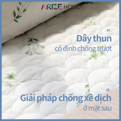 Tấm Bảo Vệ Nệm Arize Vải Microfiber Flower Beige 1.1mx2.1m, 1.6mx2.1m, 1.8x2.1m