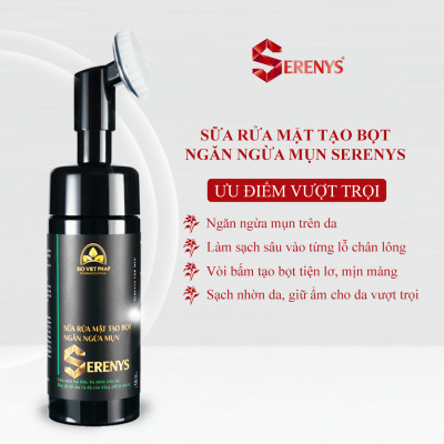 Combo 2 chai sữa rửa mặt tạo bọt ngăn ngừa mụn Serenys 150ml