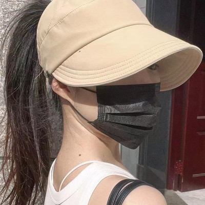Mũ Chống Nắng Nửa Đầu Hàn Quốc Thời Trang Mũ Lưỡi Trai Chống Tia Uv, Nón Vành Rộng Có Móc Đeo Khẩu Trang