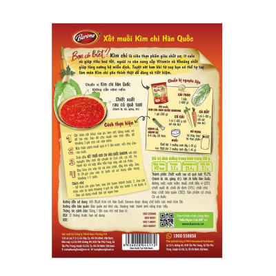 Xốt Muối Kim Chi Hàn Quốc Barona 180g, combo 20 gói