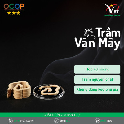Trầm vân mây cao cấp - Trầm Hương Sao Việt - hương trầm nguyên bản