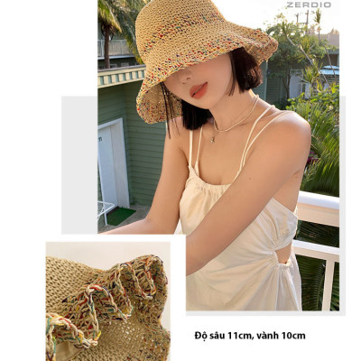 Mũ Cói Nữ, Nón Đi Biển Thoáng Khí MCNDB01 Phong Cách Hàn Quốc