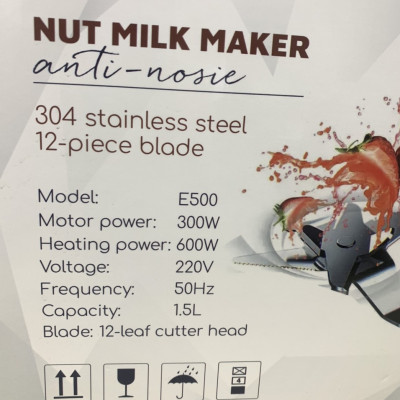 Máy Làm Sữa Hạt Cao Cấp SEKA E500 Chống Ồn, Chống Trào, Dung Tích 1.5L,10 Chức Năng (Model New) - Hàng Chính Hãng