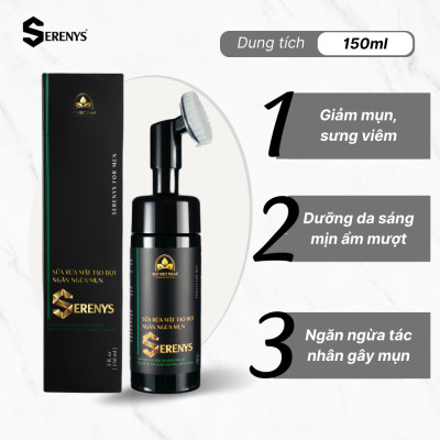 [Chính Hãng] Sữa rửa mặt tạo bọt dưỡng ẩm ngăn ngừa viêm mụn Serenys 150ml