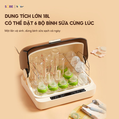 Máy Tiệt Trùng Sấy Khô UV 18L Bear Chống Ồn Tốt Khử Trùng Đa Dụng Cụ Không Tốn Điện Lưu Trữ 48H SB-MTT20 - Hàng Chính Hãng