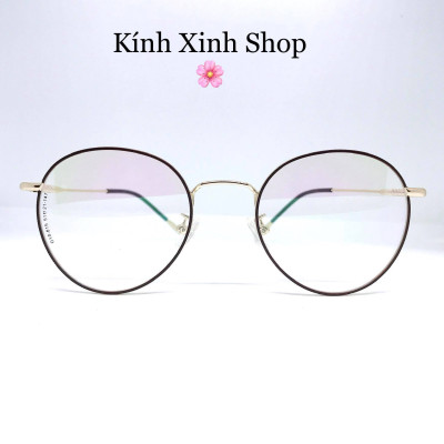Kính Mắt tròn kim loại cao cấp tròng kính bluecut chống ánh sáng xanh G90015