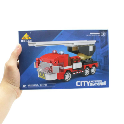 Đồ Chơi Lắp Ráp Mô Hình Xe Thang Cứu Hỏa - Kazi 80542-8