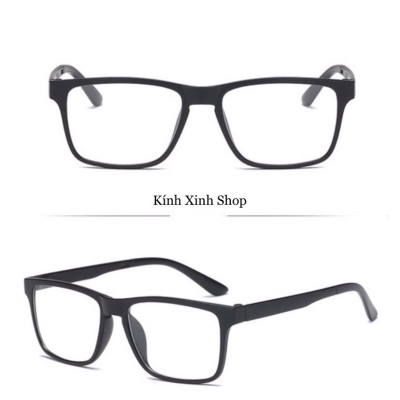 Kính Cận Râm, Gọng Kính Cận Râm Mắt Vuông Gọng Nhựa Full Đen
