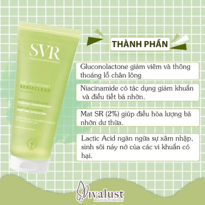 Gel Rửa Mặt Và Tẩy Tế Bào Chết SVR Sebiaclear Gel Moussant (55ml) - VIVALUST COSMETICS